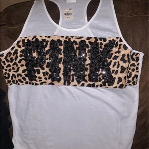 (Sold) PINK CHEETAH PRINT SEQUIN TANK TOP